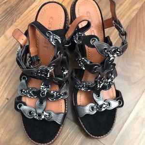 New coach platform sandals black 7